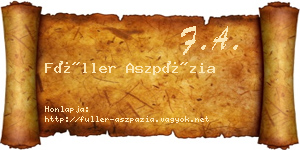 Füller Aszpázia névjegykártya