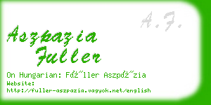 aszpazia fuller business card